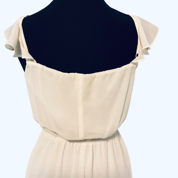 Guess Women's Ivory Ruffle Cap Sleeve Babydoll Party Dress Holiday Dress XS - Picture 6 of 11